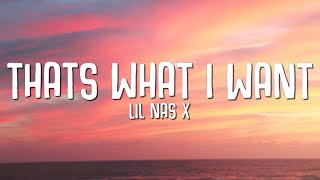 Lil Nas X  THATS WHAT I WANT Lyrics [upl. by Bywaters]