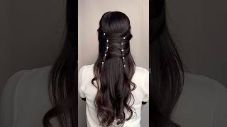 Cute easy hairstyles for medium long hair 🤍✨ hairstyles hairtok hair explorepage shorts [upl. by Wynnie699]