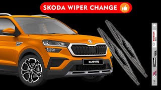 How to Replace Windshield Wipers on Your Car Easy Skoda Kushaq BOSCH taigun Hindi [upl. by Einatsed210]