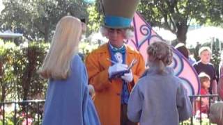 Alice and Mad Hatter meet and greet at Teacups Walt Disney World [upl. by Hanimay278]