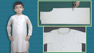 Boy Kurta Kameez Cutting And Stitching  For 8 To 10 Years Boy  In UrduHindi [upl. by Aimahc]