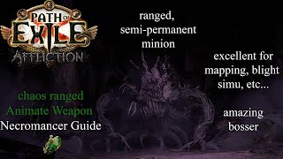 PoE 323 Affliction  150m DPS Chaos ranged Animate Weapon Necromancer guide [upl. by Neville977]