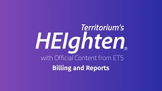 Territorium  HEIghten with official content from ETS  Webinar 03 Billing and Reports [upl. by Anelet]