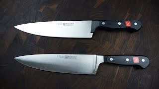 Wusthof Forged vs Stamped Knives Classic vs Gourmet [upl. by Yesnnyl]