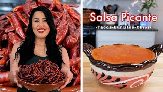 HOW TO MAKE THE BEST AUTHENTIC SALSA PICANTE  100 CHILES SPICY SALSA [upl. by Shull]