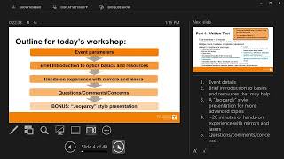 UTK 2024 Coaches Workshop Div B amp C Optics [upl. by Helgeson]