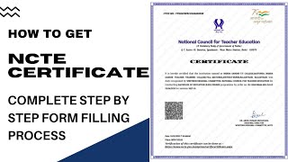 HOW TO FILL NCTE CERTIFICATE FORM ONLINE STEP BY STEP COMPLETE PROCESS [upl. by Gwendolyn445]