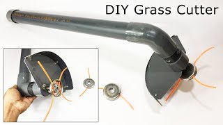 how to make a powerful grass cutter trimmer at home DIY brush cutter [upl. by Hsitirb]