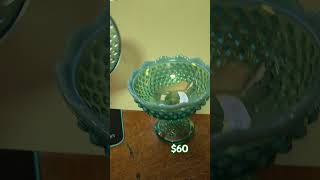 Fenton teal hobnail carnival glass ruffled Candy Dish with Lid8quoth x 5quotw [upl. by Holmun]