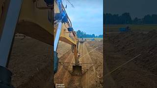 Excavators digging drainage channels with special buckets work machine shorts [upl. by Zitella]