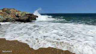 Ocean Waves Relaxation  Soothing Waves 🌊 Crashing on Beach [upl. by Amitaf]