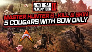 RDR2 Master Hunter 6  Kill amp Skin 5 Cougars with bow only [upl. by Hubie]