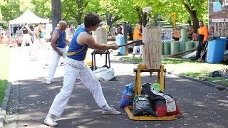 Woodchopping competition  Australia Day 2014 Melbourne [upl. by Acila]