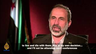 Talk to Al Jazeera  Moaz alKhatib The priority is to save Syria [upl. by Ellecrad]