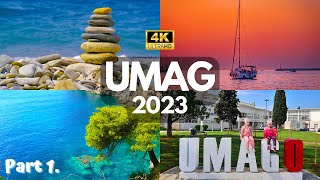 Umag Croatia  4K UHD Walking Tour With Captions  2023 NEW  City Sounds PART 1 [upl. by Nosiaj]