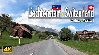 Liechtenstein to Switzerland • Driving from Vaduz🇱🇮 to Wattwil🇨🇭 [upl. by Bidle]