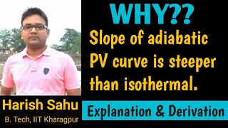 Why adiabatic PV curve is steeper than isothermal curve Thermodynamics in Hindi [upl. by Reerg]