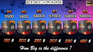 Ryzen 5500 vs 5600 vs 5600X vs 5700X vs 5800X vs 5900X  Test in 7 Games [upl. by Bolitho429]