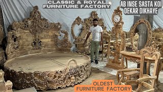 Teakwood and Sheesham Wood Carving Furniture From Factory at Very Cheap Price in Furniture Market [upl. by Attalie]