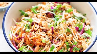 Crunchy Asian Coleslaw with Easy Ginger Sesame Dressing [upl. by Eveleen]