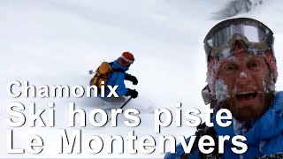 Ski hors pistes montagne Le Montenvers Chamonix MontBlanc par la forêt neige poudreuse [upl. by Taran]