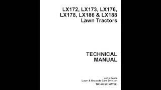 John Deere LX172 LX173 LX176 LX178 LX186 LX188 Tractor Manual [upl. by Atal136]