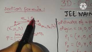 3D coordinate system JEE MAINpart3 [upl. by Maidy]