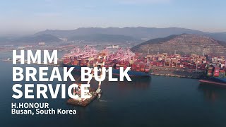 HMM – HMM Break Bulk Service  Break Bulk cargo unloading at the port of Busan South Korea [upl. by Siseneg42]