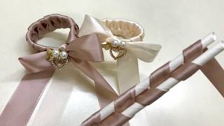 DIY Ribbon Crafts  How to Make Braided Scrunchies with Satin Ribbon  Super Easy Way [upl. by Aineles]