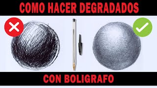 ✅Como hacer DEGRADADOS CON BOLIGRAFO para DIBUJO REALISTA  Esteban Arts [upl. by Botzow491]