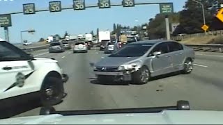 Woman Rams Into Washington State Patrol  Multiple PIT Maneuvers [upl. by Riddle]