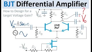 Differential Amplifier Design with BJT amp JFET transistors [upl. by Nosnor]