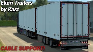 ETS2 131  Ekeri Trailers by Kast amp TruckTrailer support High quality steer liftable axles [upl. by Cardwell]