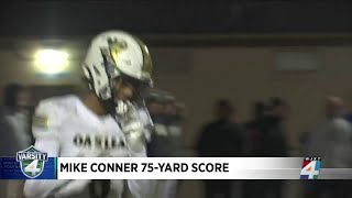 Varsity 4 Playoffs Play of the Week Oakleaf Mike Conner 75 yard touchdown [upl. by Ellesig3]