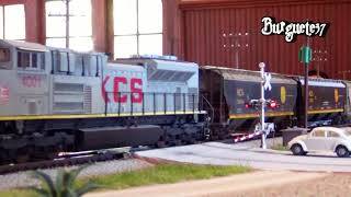 🚂 Trenes de carga mixto KCS esquema Gris confederado  XXI Aniv CAFDIQ [upl. by Homovec]