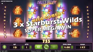 I Hit 3 x Starburst Wilds for a SUPER MEGA WIN playing the popular Starburst Slot Game [upl. by Suirtemed]