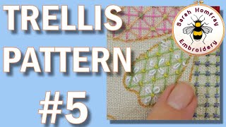 Hand Embroidery  Trellis Pattern 5 Lazy daisies and French knots  Hand Embroidery Video Tutorial [upl. by Irtimed]