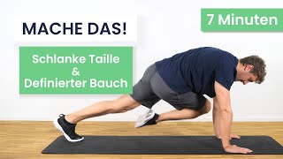 Schlanke Taille und definierter Bauch  7 MIN seitliche Bauchmuskeln trainieren [upl. by Ocana]