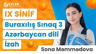 ✅❗️👉🏻24 NOYABR BURAXILIŞ SINAQ 3 AZƏRBAYCAN DİLİ İZAH 9CU SİNİF SONA MƏMMƏDOVA [upl. by Tace]