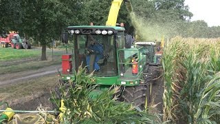 Mais hakselen bij melkveebedrijf Veerenhuis met John Deere 7400 Prodrive van Engberts 2016 [upl. by Eelarat322]