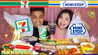 7ELEVEN VS MINISTOP MUKBANG [upl. by Ybur734]