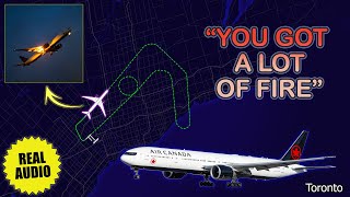 “You got a lot of fire” Air Canada Boeing 777 returns to Toronto Airport Real ATC [upl. by Gwyn]