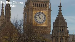 Big Ben Chimes 11AM Remembrance Day two minute silence [upl. by Artinad]