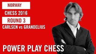 Norway Chess 2016 Round 3 Carlsen vs Grandelius [upl. by Aliekat521]