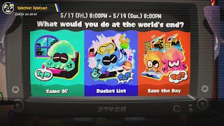 Splatoon 3  What Would You Do At Worlds End Splatfest Intro  Same Ol Vs Bucket List vs Big Man [upl. by Deer]