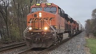 BNSF 7164 Intermodel East bound thru Nappanee Indiana [upl. by Lekym]