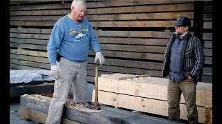 Reliance Timber Roy Watson Demonstrates HandHewing [upl. by Melar]