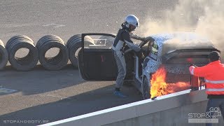 Fire and crash Andreas Bakkerud  EKS Audi S1  BK Rallycross Mettet [upl. by Thilda701]