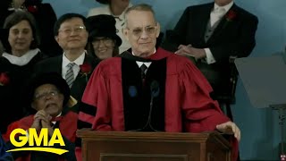 Tom Hanks delivers Harvard University 2023 commencement speech l GMA [upl. by Sedgewick]