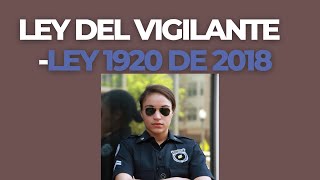 LEY DEL VIGILANTE   LEY 1920 DE 2018 🔥Actualizado [upl. by Riggall]